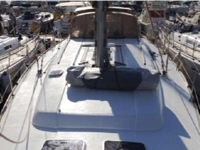 Deck of Oscar Time, a Dufour 450 Grand Large sailboat at Kalkara, Malta