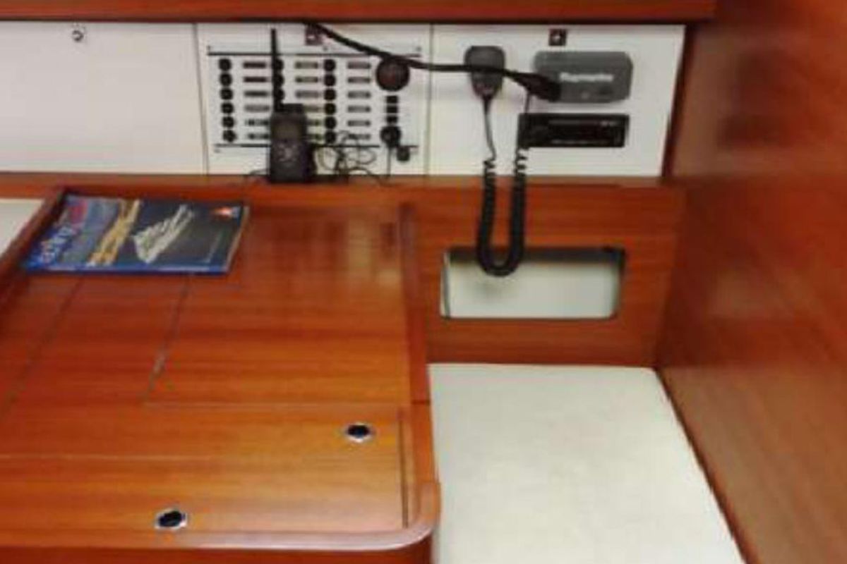 Salon of Oscar Time, a Dufour 450 Grand Large sailboat at Kalkara, Malta