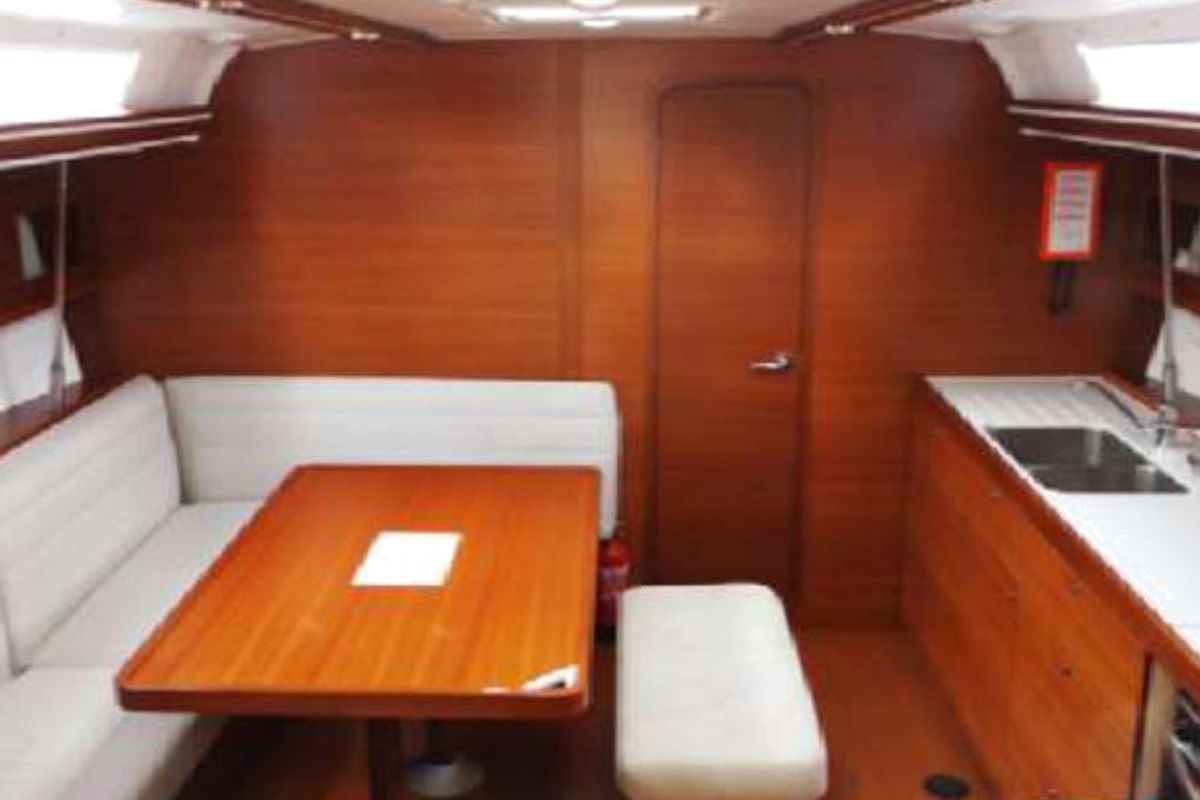 Salon of Oscar Time, a Dufour 450 Grand Large sailboat at Kalkara, Malta