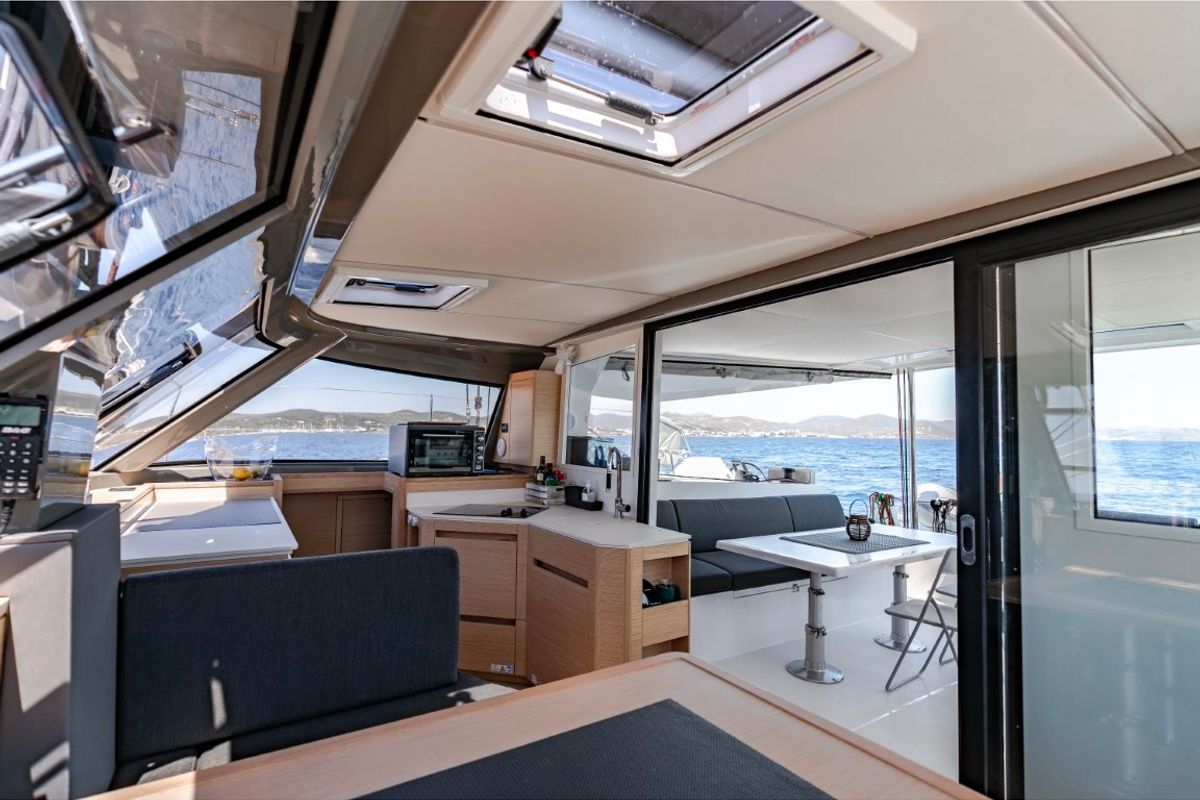 Galley of Somi, a Nautitech 40 catamaran at Lavreotiki Municipal Unit, Greece