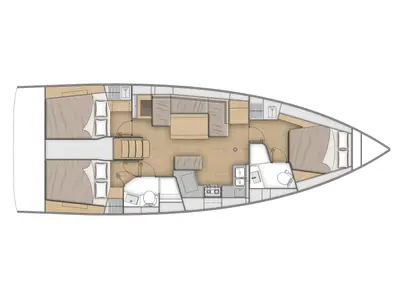 Floor plan of Raz Kaiou, a Beneteau Oceanis 40.1 sailboat at Port Navalo, France