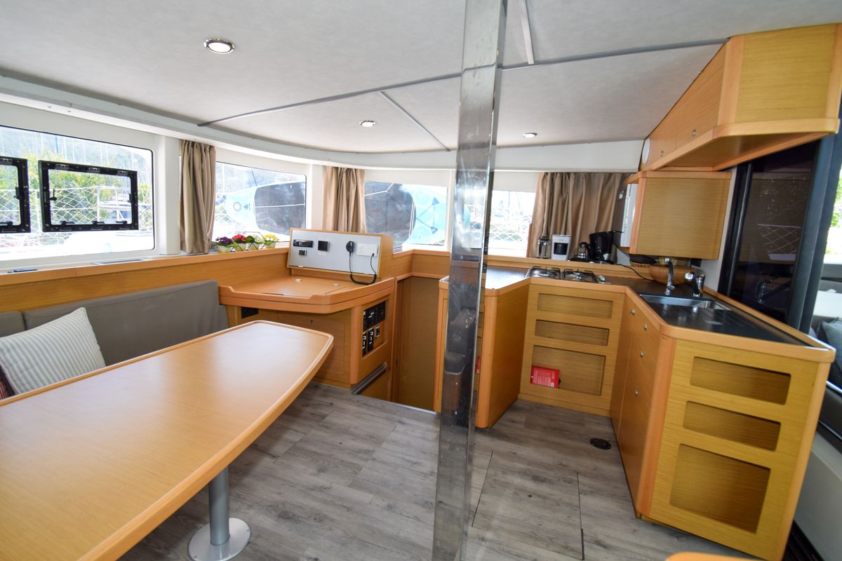 Galley of Bige, a Lagoon 42 catamaran at Marmaris, Turkey