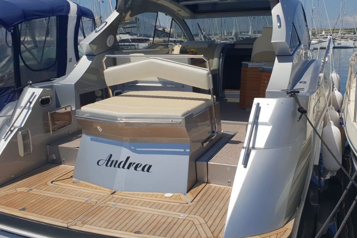 Deck of Andrea, a Grginić jahte Mirakul 40 yacht at Grad Biograd na Moru, Croatia