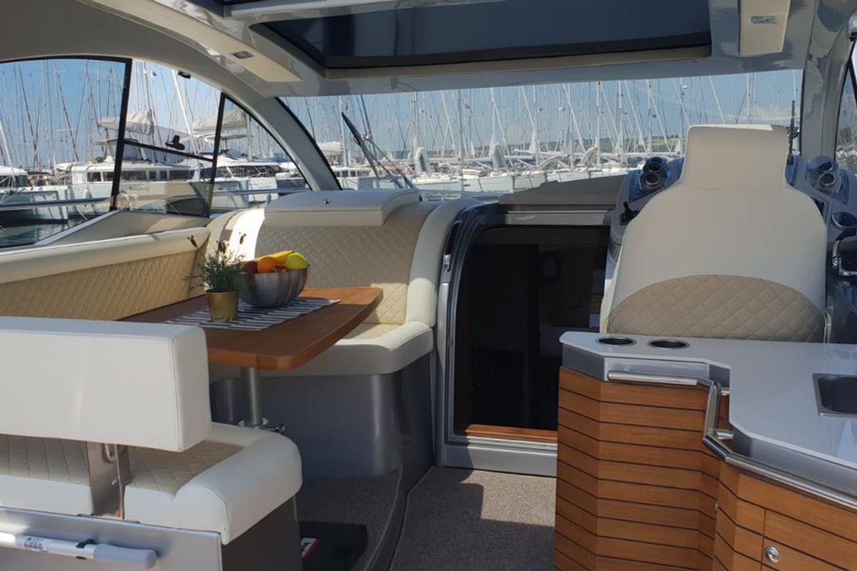 Deck of Andrea, a Grginić jahte Mirakul 40 yacht at Grad Biograd na Moru, Croatia