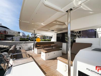 Deck of Nina V, a Fountaine Pajot Saona 47 Quintet catamaran at Grad Trogir, Croatia