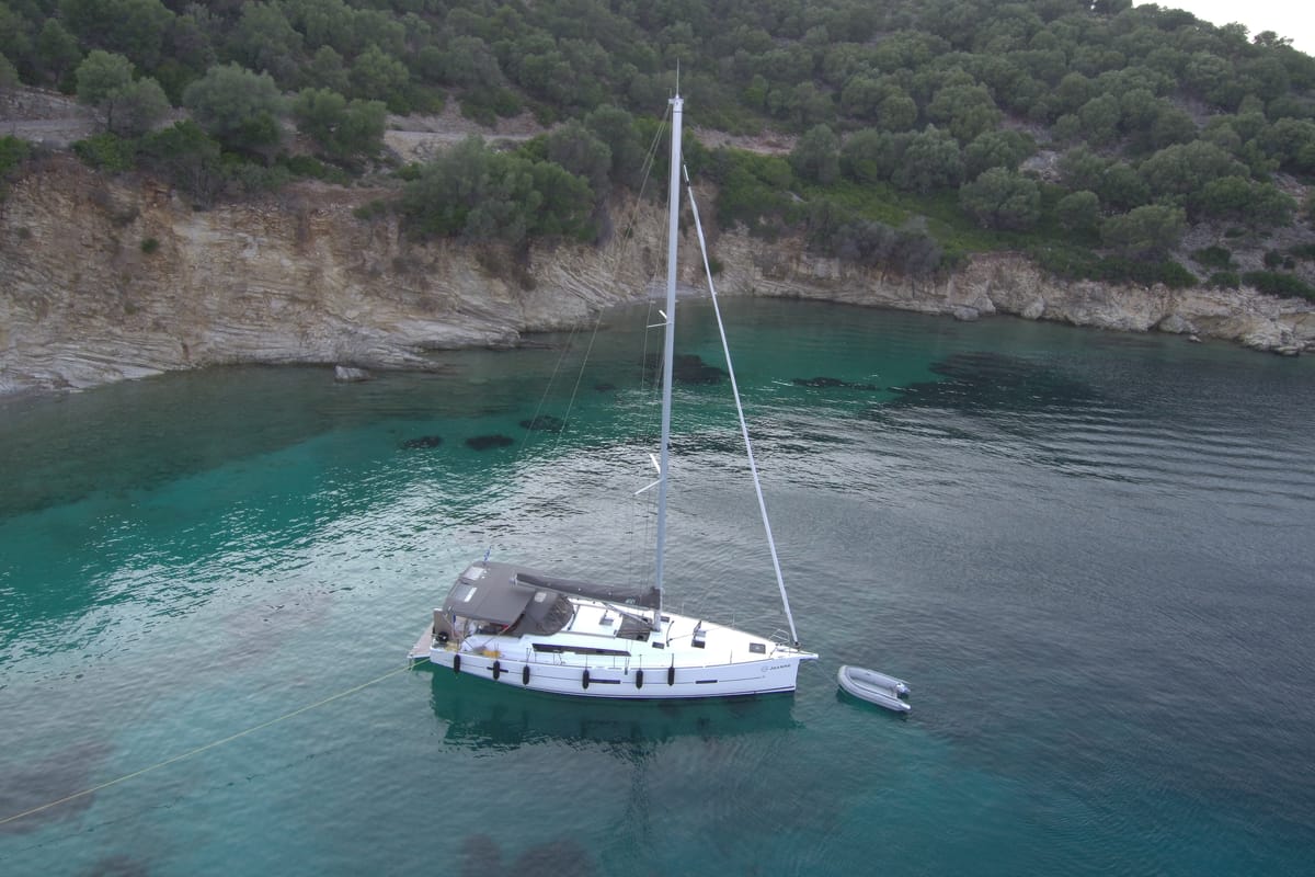 Cabin on Joanne, a Dufour 460 GL sailboat at Municipal Unit of Lefkada, Greece
