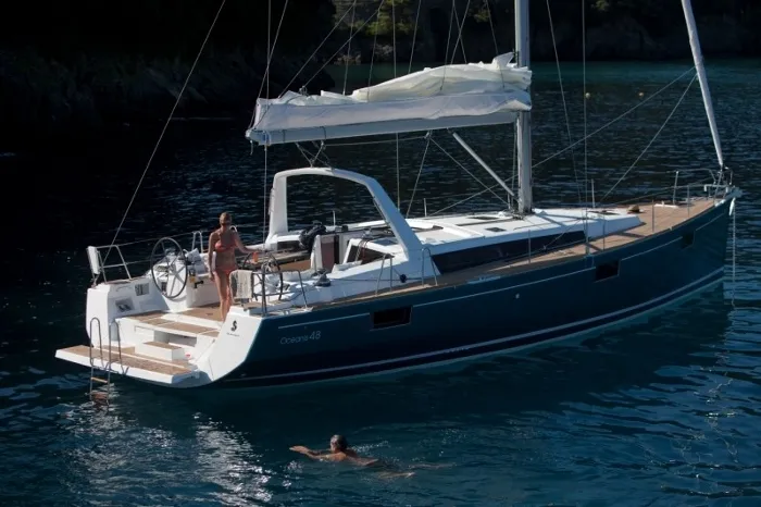 Joy, a Beneteau Oceanis 48 sailboat at Municipal Unit of Lefkada, Greece