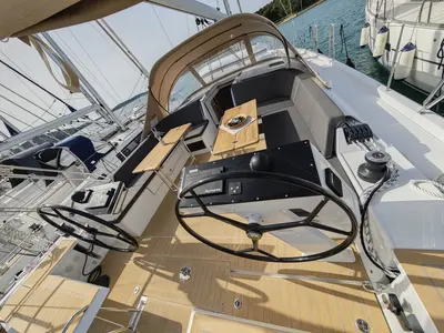 Cockpit of Vingilot, a Hanse Yachts Hanse 460 sailboat at Općina Medulin, Croatia