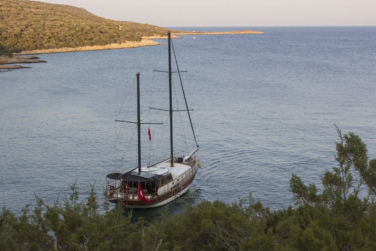 Exterior view of Karia, a Custom Made Karia yacht at Fethiye, Turkey