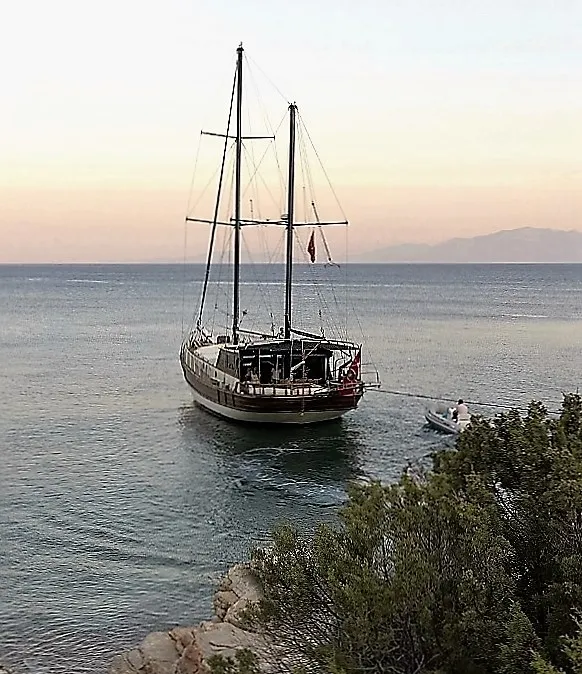 Exterior view of Karia, a Custom Made Karia yacht at Fethiye, Turkey