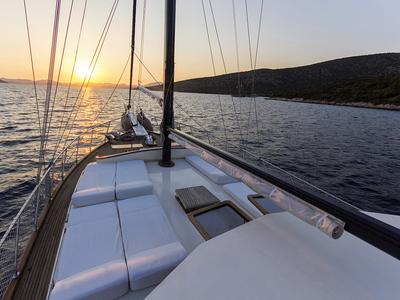 Deck of Karia, a Custom Made Karia yacht at Fethiye, Turkey