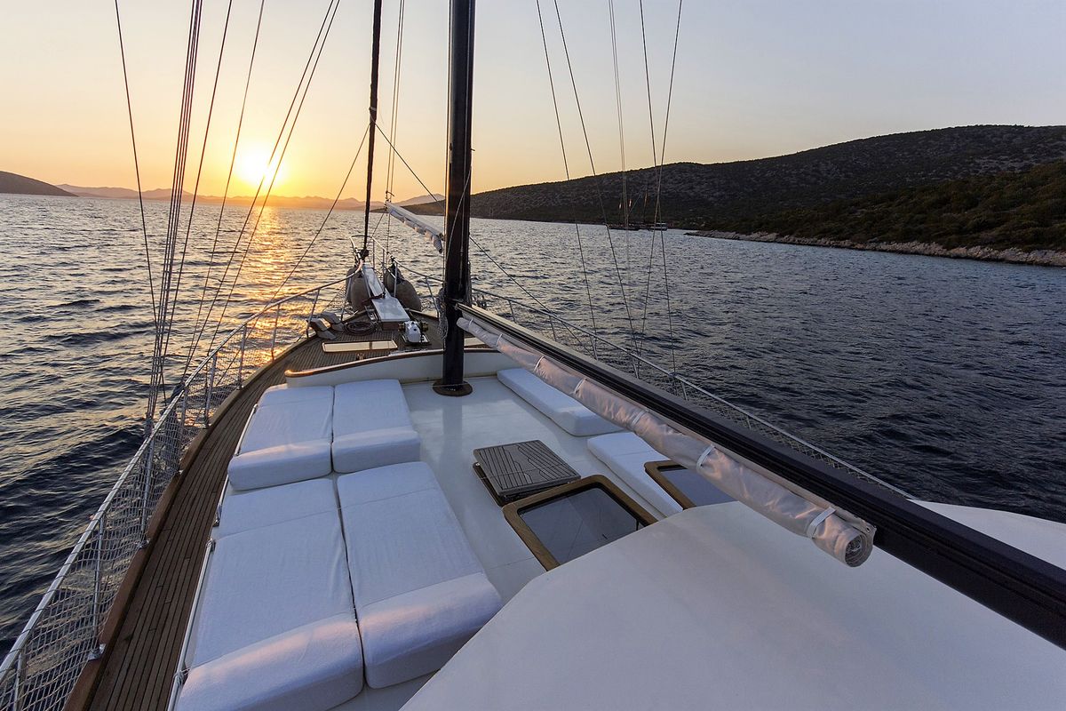 Deck of Karia, a Custom Made Karia yacht at Fethiye, Turkey