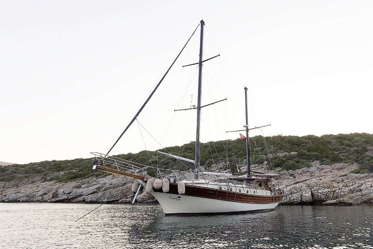 Exterior view of Karia, a Custom Made Karia yacht at Fethiye, Turkey