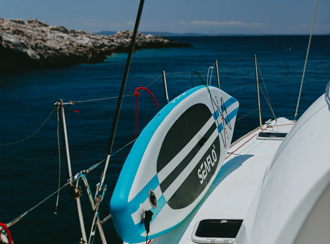 Karamela, a Lagoon 380 catamaran at Sithonia Municipal Unit, Greece