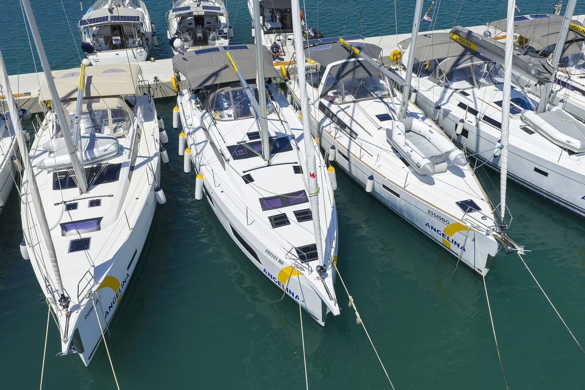Exterior view of Soul, a Dufour 44 sailboat at Općina Sukošan, Croatia