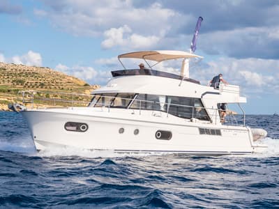 Bandama, a Beneteau Swift Trawler 47 motorboat at Floriana, Malta