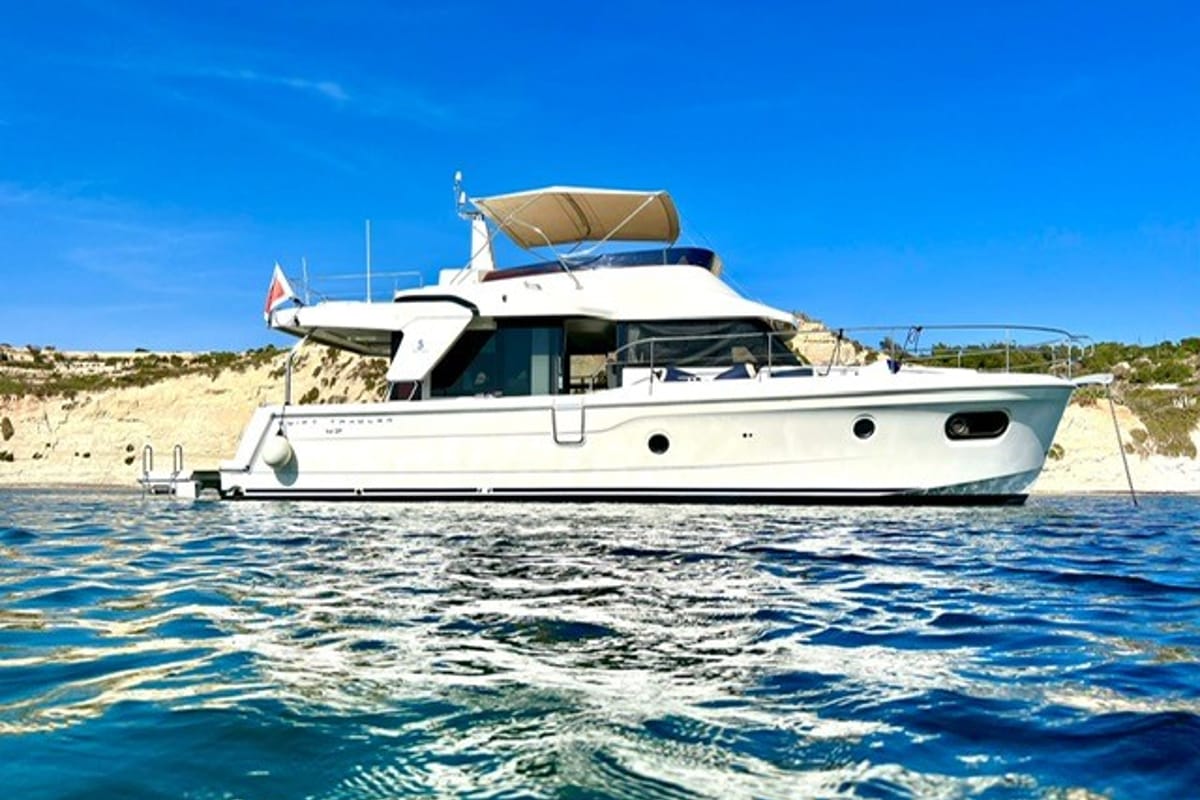 Bandama, a Beneteau Swift Trawler 47 motorboat at Floriana, Malta