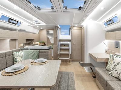 Salon of Hydra, a Hanse Yachts Hanse 458 sailboat at Port Navalo, France