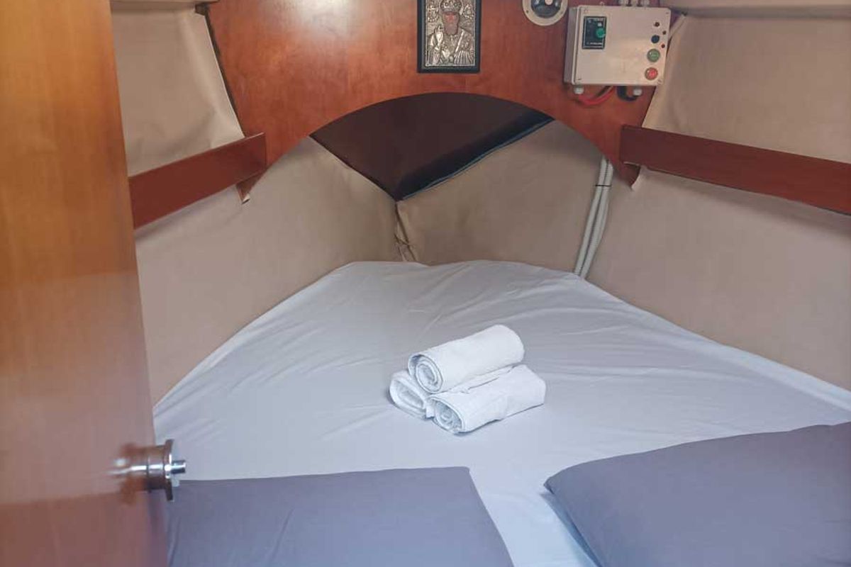 Cabin on Nela, a Beneteau Oceanis 37 sailboat at Municipal Unit of Lefkada, Greece