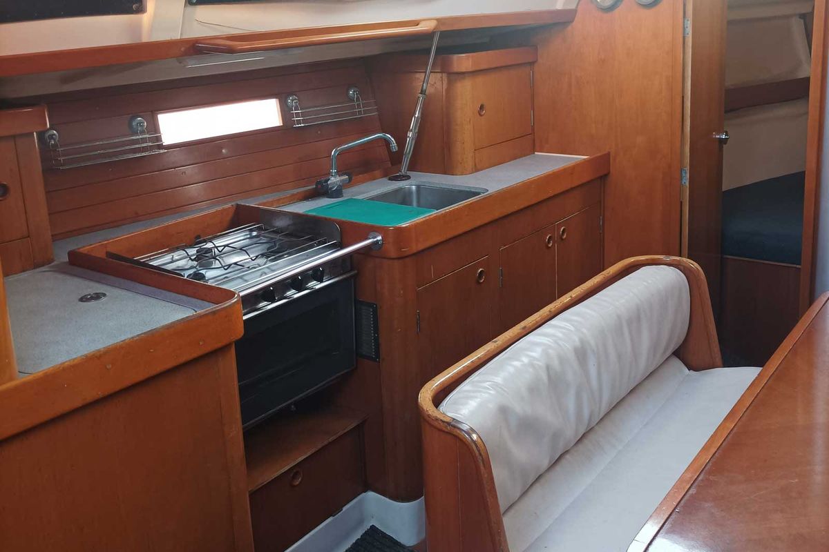 Galley of Nela, a Beneteau Oceanis 37 sailboat at Municipal Unit of Lefkada, Greece