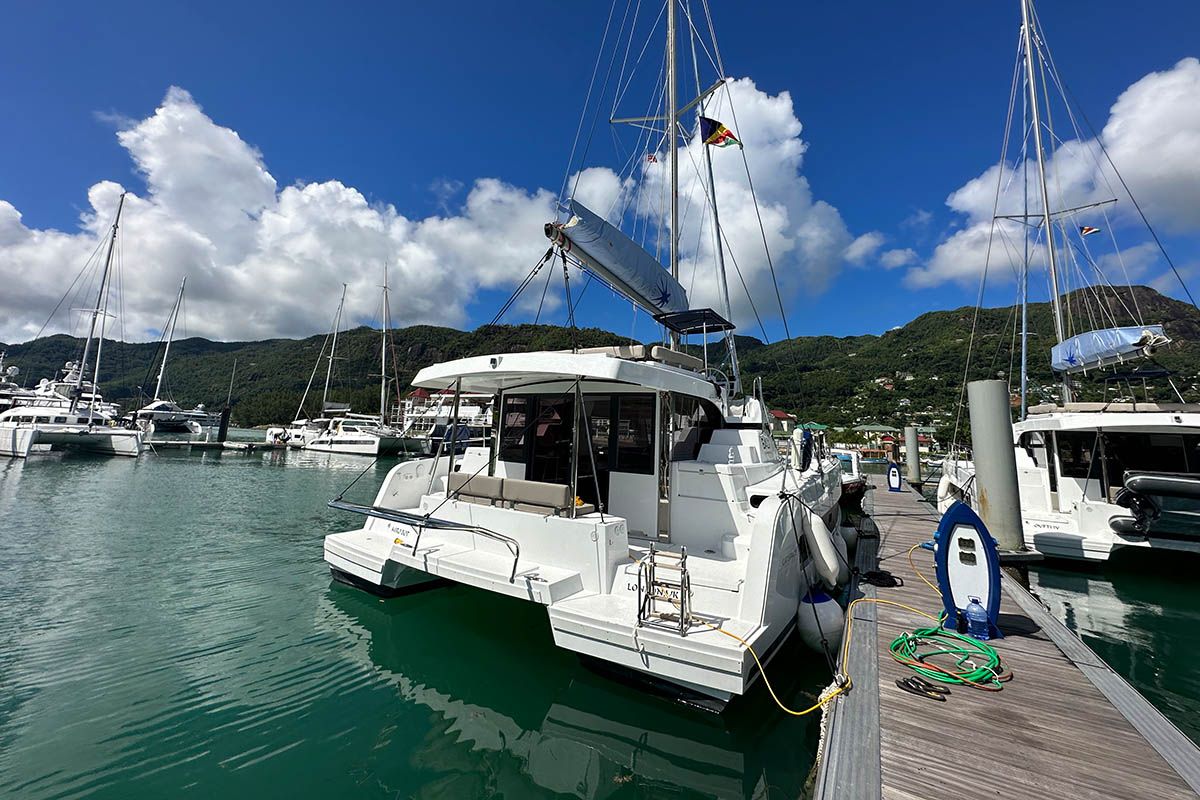 OUFTI IV, a Bali Catspace catamaran at Seychelles, Eden Island Marina, Seychelles