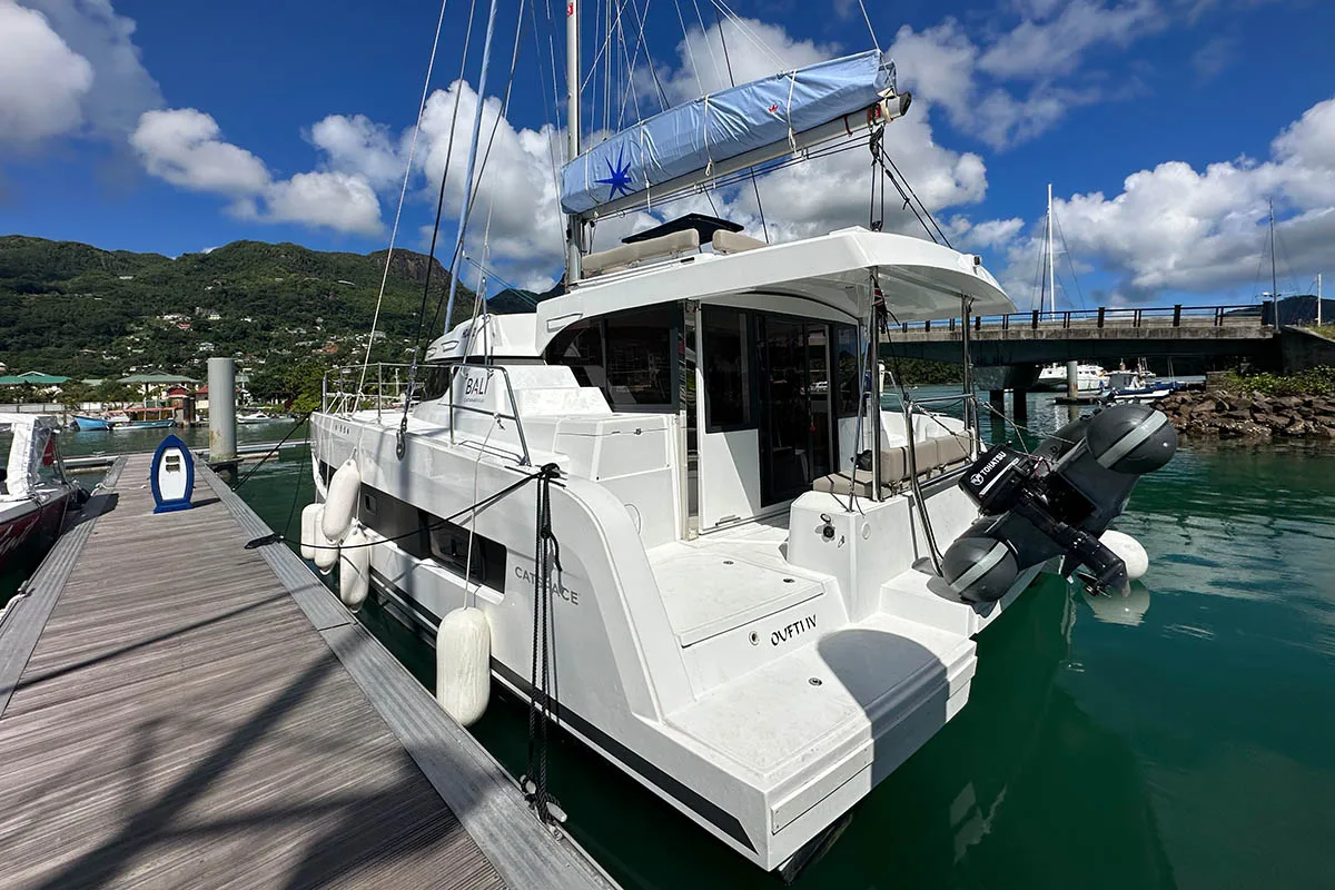 OUFTI IV, a Bali Catspace catamaran at Seychelles, Eden Island Marina, Seychelles