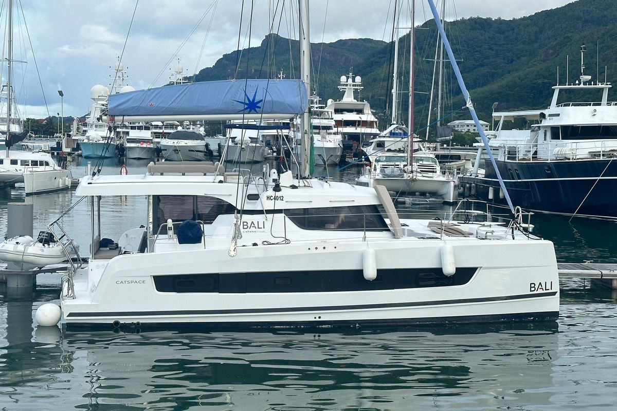 OUFTI IV, a Bali Catspace catamaran at Seychelles, Eden Island Marina, Seychelles