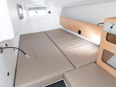 Cabin on Spicy, a Pogo Structures Pogo 36 sailboat at Port de Bormes-les-Mimosas, France