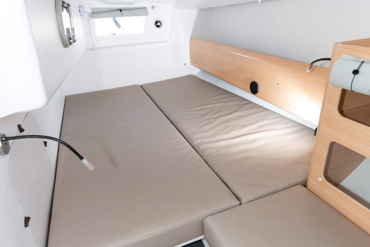 Cabin on Spicy, a Pogo Structures Pogo 36 sailboat at Port de Bormes-les-Mimosas, France