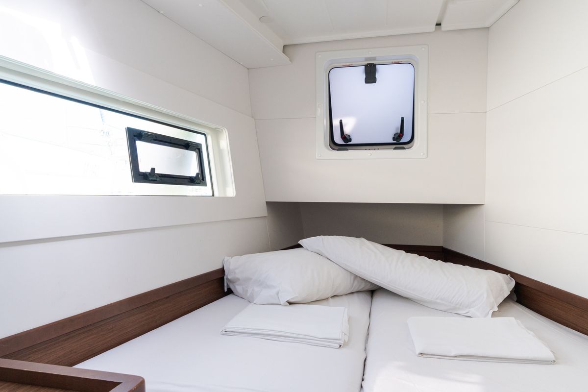 Cabin on Nereo - Standard line, a Lagoon 40 catamaran at Tonnarella, Italy