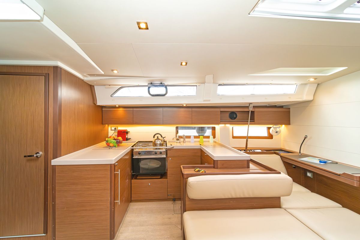 Galley of Yria, a Beneteau Oceanis 51.1 sailboat at Athens, Greece