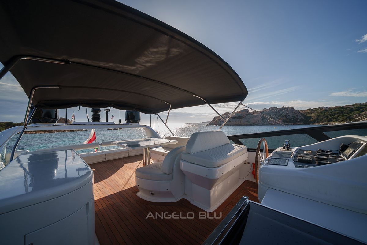 Cockpit of Angelo Blu, a Maiora 20S yacht at Cannigione, Italy
