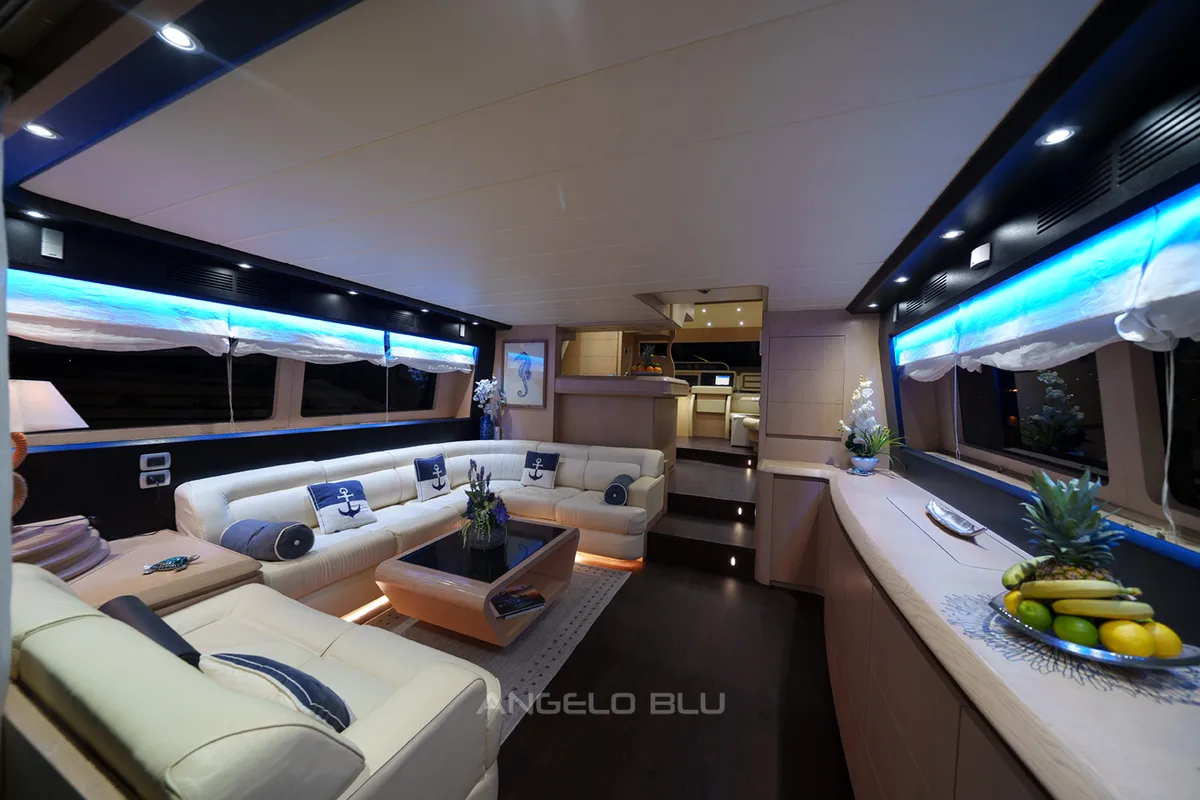 Salon of Angelo Blu, a Maiora 20S yacht at Cannigione, Italy
