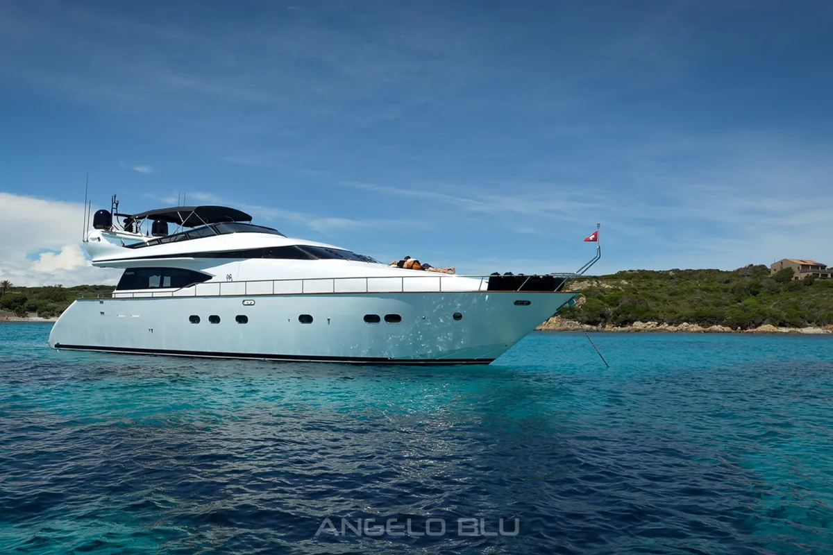 Exterior view of Angelo Blu, a Maiora 20S yacht at Cannigione, Italy
