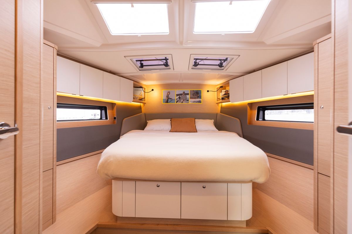 Cabin on Junior Mary II, a Dufour 44 sailboat at Athens, Greece