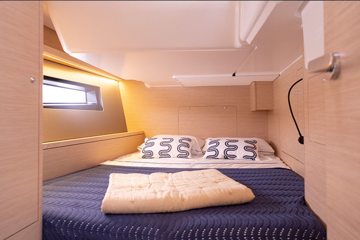 Cabin on Junior Mary II, a Dufour 44 sailboat at Athens, Greece