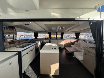 Galley of Maeva, a Fountaine Pajot Aura 51 catamaran at La Rochelle, France
