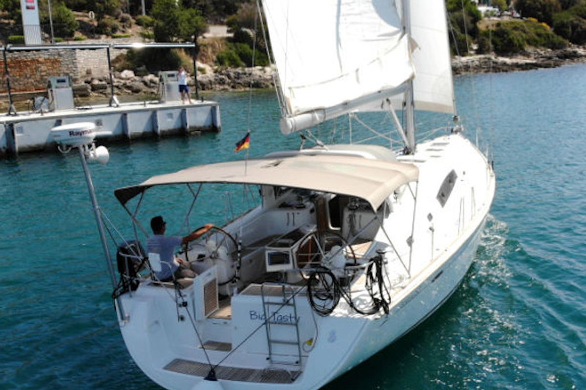 Exterior view of Big Tasty, a Beneteau Oceanis 50 sailboat at Općina Rogoznica, Croatia