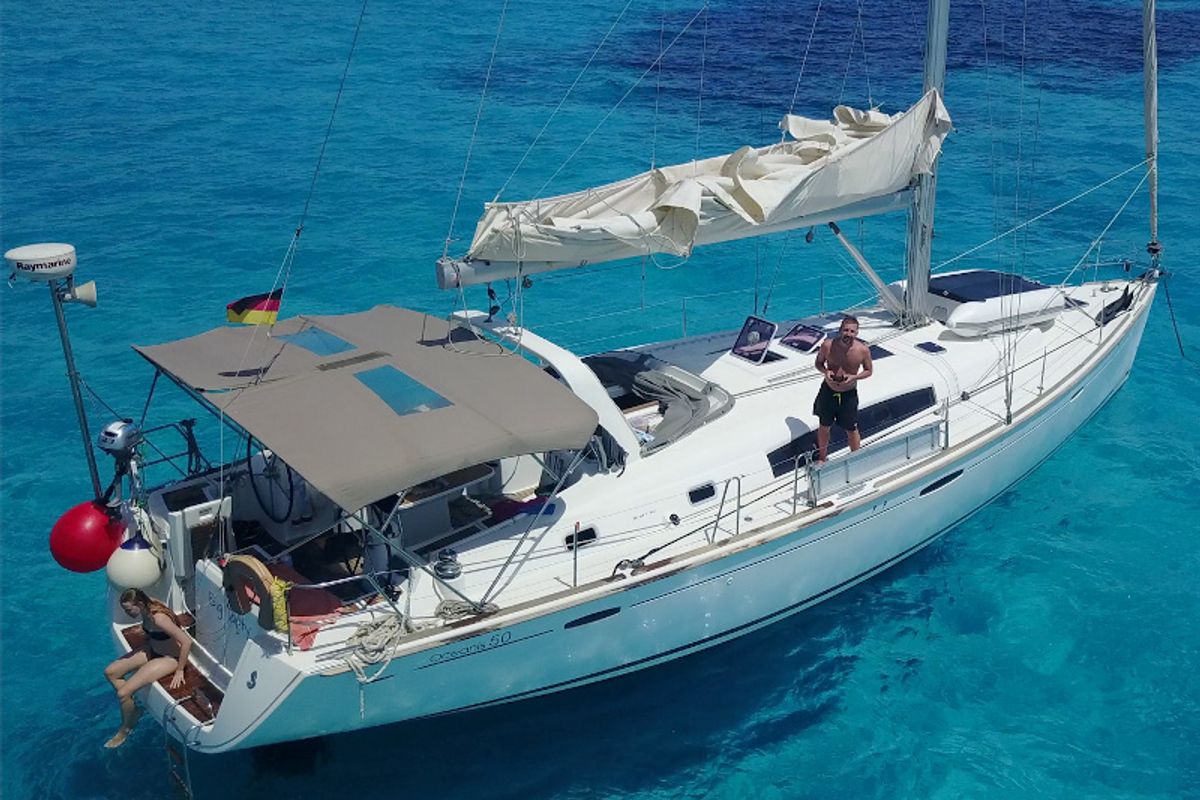 Exterior view of Big Tasty, a Beneteau Oceanis 50 sailboat at Općina Rogoznica, Croatia