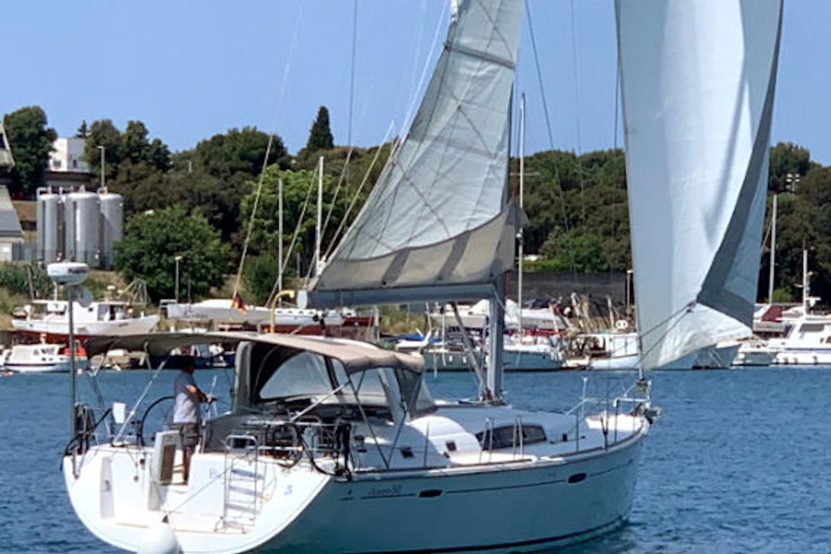 Exterior view of Big Tasty, a Beneteau Oceanis 50 sailboat at Općina Rogoznica, Croatia
