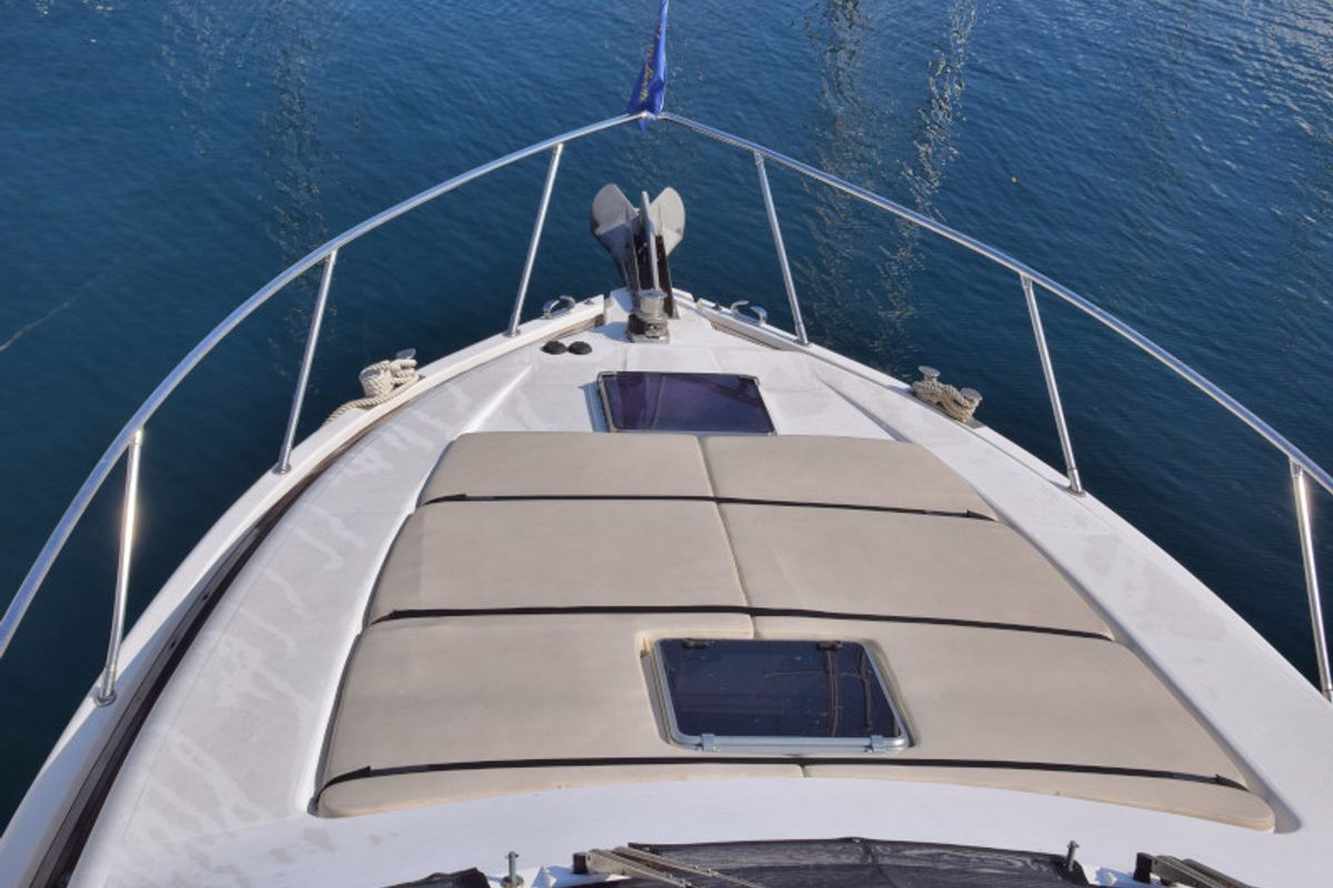 Deck of New Style , a Johnson 56 motorboat at Primošten, Croatia