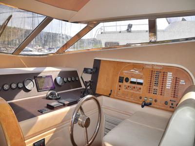 Cockpit of New Style , a Johnson 56 motorboat at Primošten, Croatia
