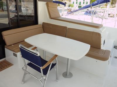 Deck of GALAPAGOS, a Lagoon 42 catamaran at Rogač, Croatia