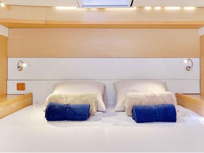 Cabin on Queen Of Hearts, a Lagoon 52 catamaran at Athens, Greece