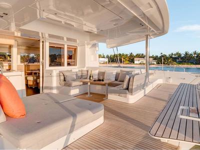 Deck of Queen Of Hearts, a Lagoon 52 catamaran at Athens, Greece