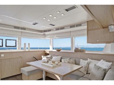 Salon of Queen Of Hearts, a Lagoon 52 catamaran at Athens, Greece