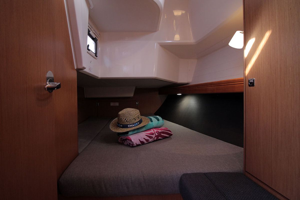 Cabin on Black Pearl, a Bavaria Cruiser 37 sailboat at Llucmajor, Spain