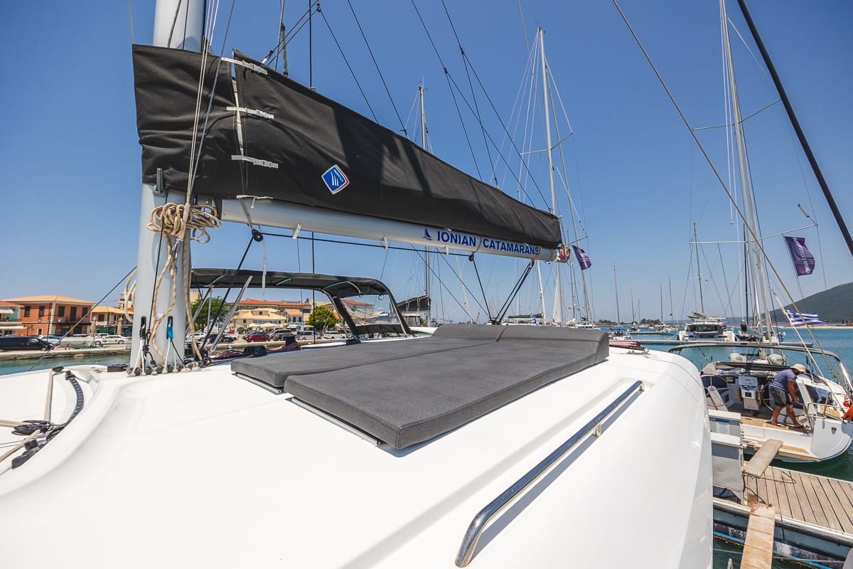 Deva, a Lagoon 40 catamaran at Kontokali, Greece