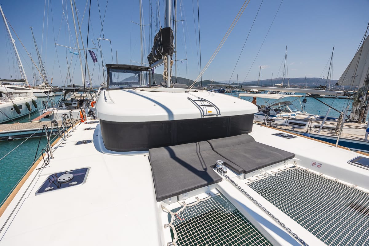 Deva, a Lagoon 40 catamaran at Kontokali, Greece