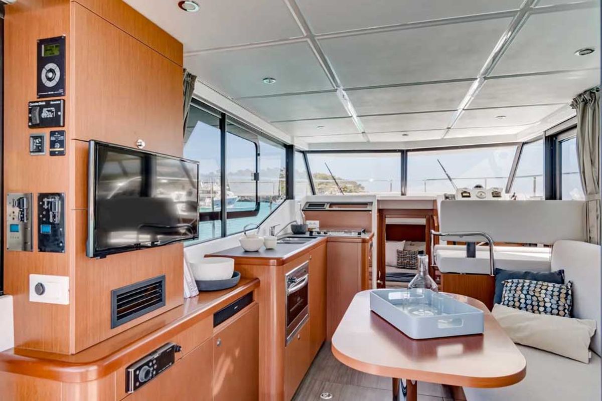 Galley of Odysseus, a Beneteau Swift Trawler 30 motorboat at Grad Trogir, Croatia